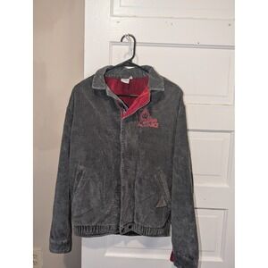 Vintage Surfers Alliance Corduroy Jacket Mens Large Gray Red Lined Surf Bomber